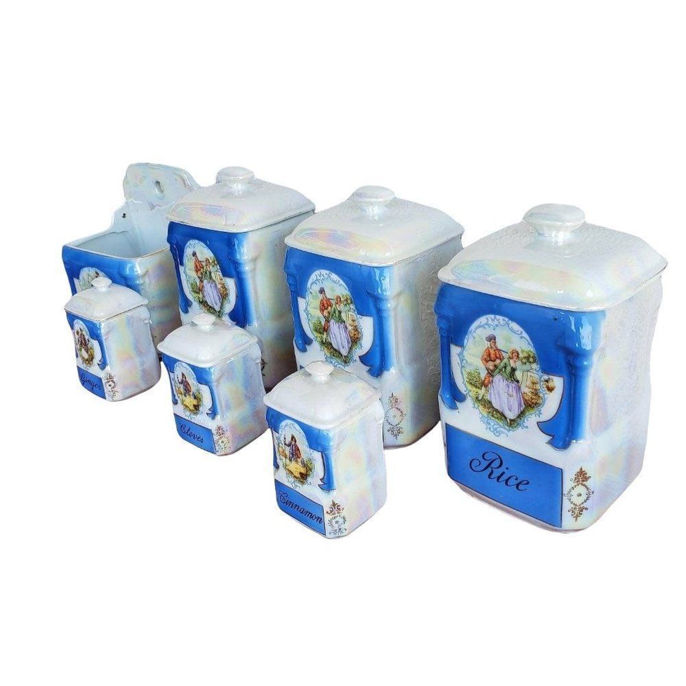 Luster Ware Canister Set READ, Lustreware Canisters, Victoria China Czechoslovak